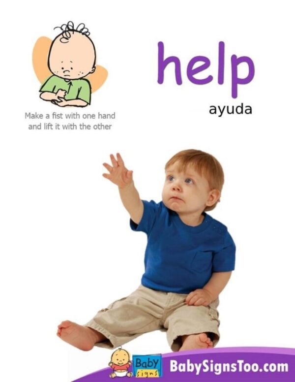 poster with the ASL sign for help