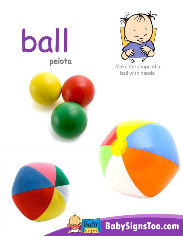 An Objects Signs Poster Pack featuring a picture of a ball and other toys.