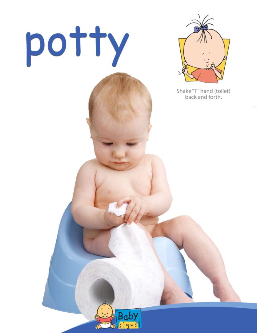 poster with the ASL sign for potty