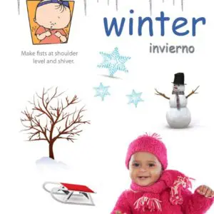 Baby Signs® poster showing the sign for WINTER from the Winter Signs Poster Pack