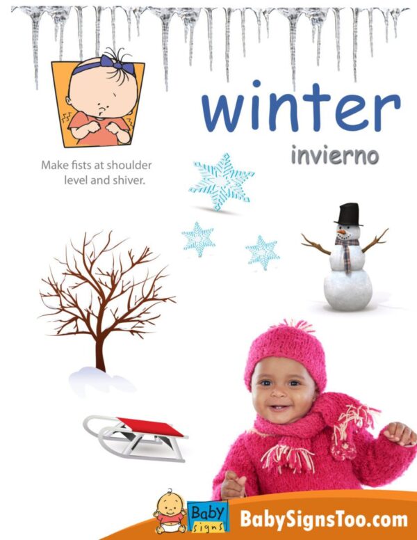 Screenshot of Winter Signs Poster Pack in sign language.