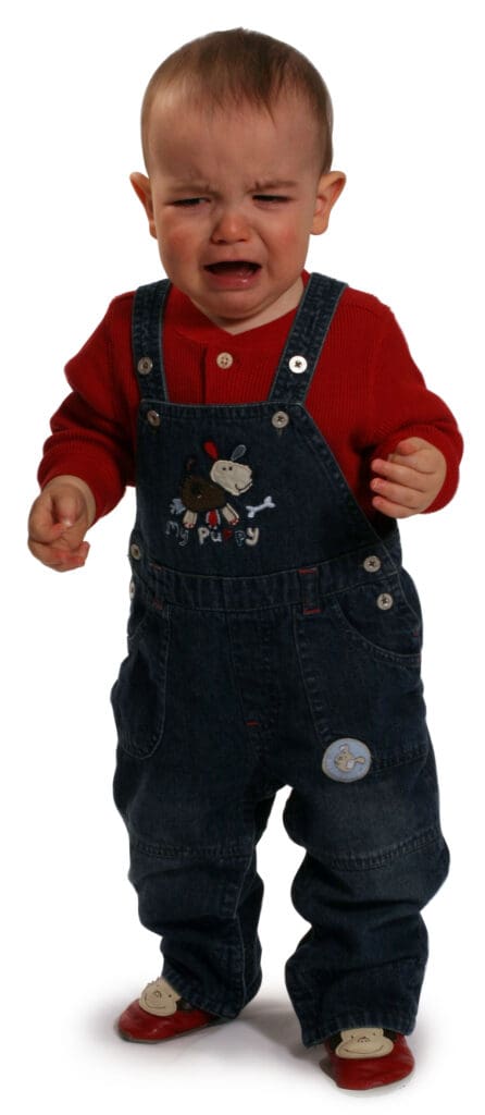 Baby expressing frustration before having words to communicate needs