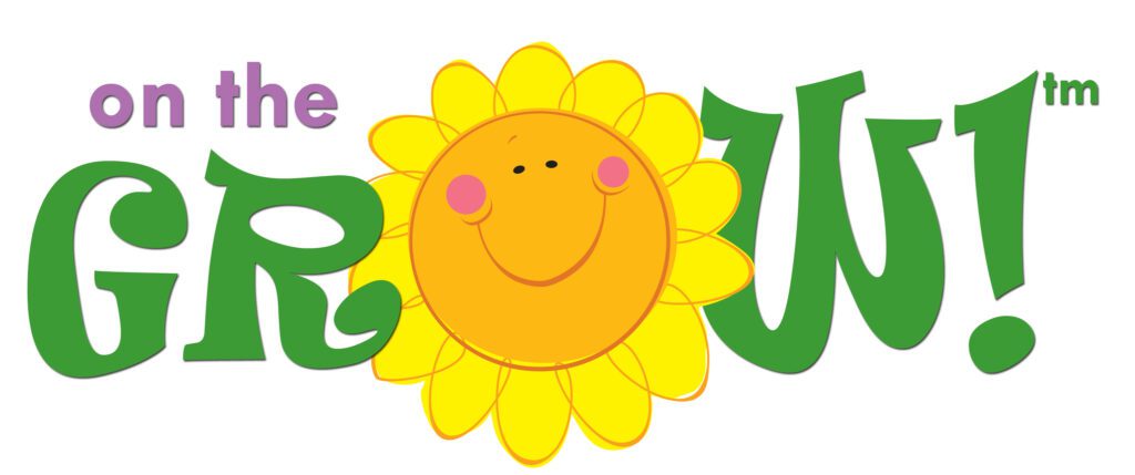 Smiling sunflower logo for "On the Grow!"