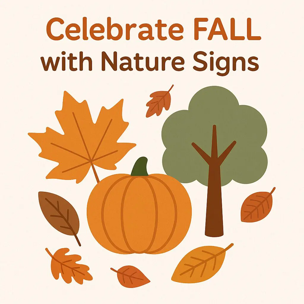 celebrate-fall-with-nature-signs-baby-signs.png Digital illustration with pumpkins, leaves, and trees promoting fall-themed signs for babies and toddlers.