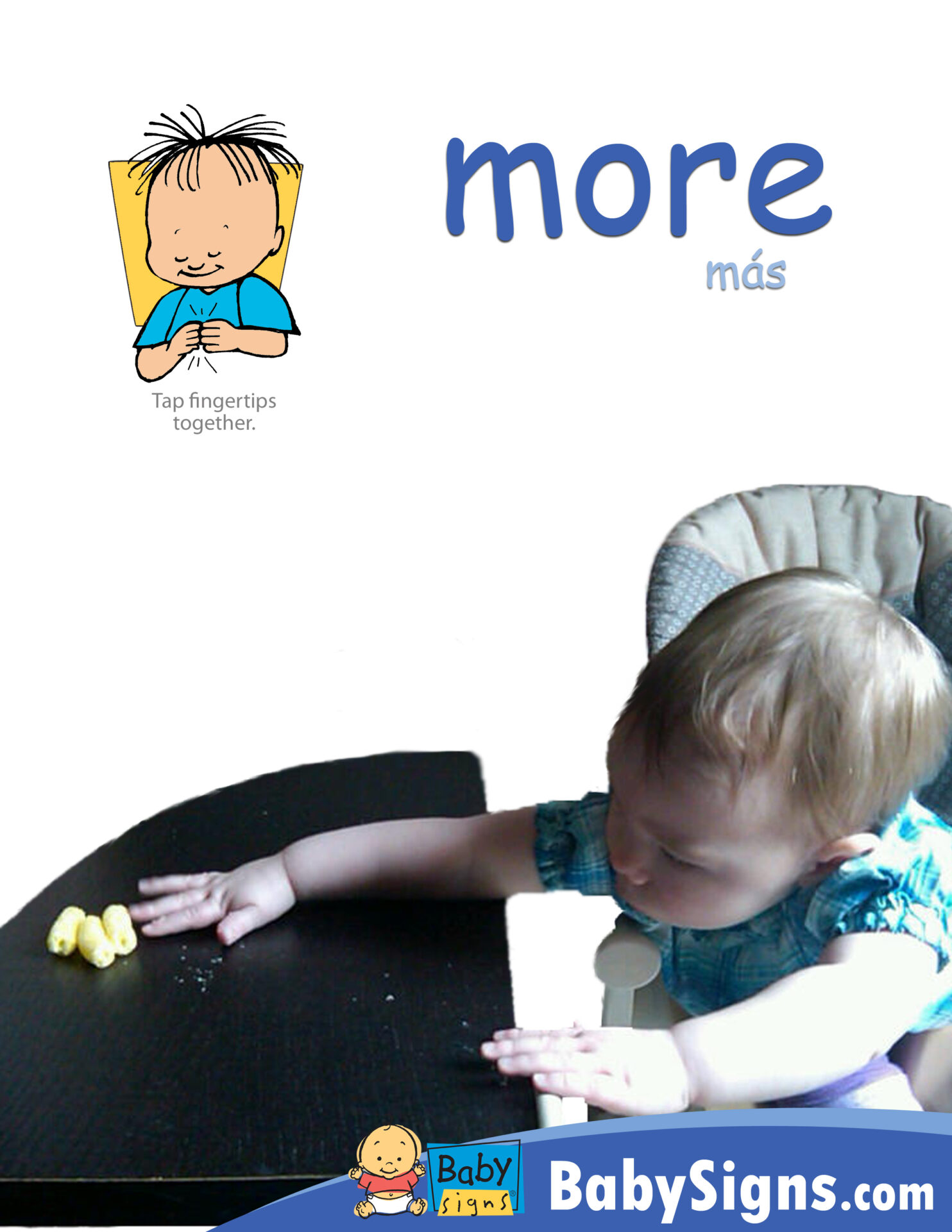 Baby Signs® poster showing the sign for MORE from the Mealtime Signs Poster Pack