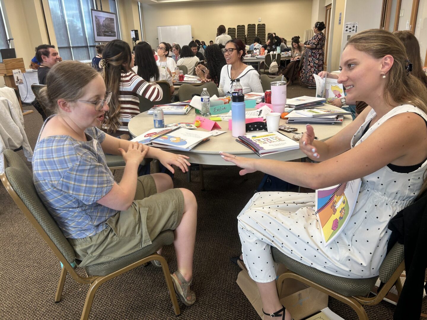 Two participants practicing Baby Signs® during Instructor Certification Training in Oregon